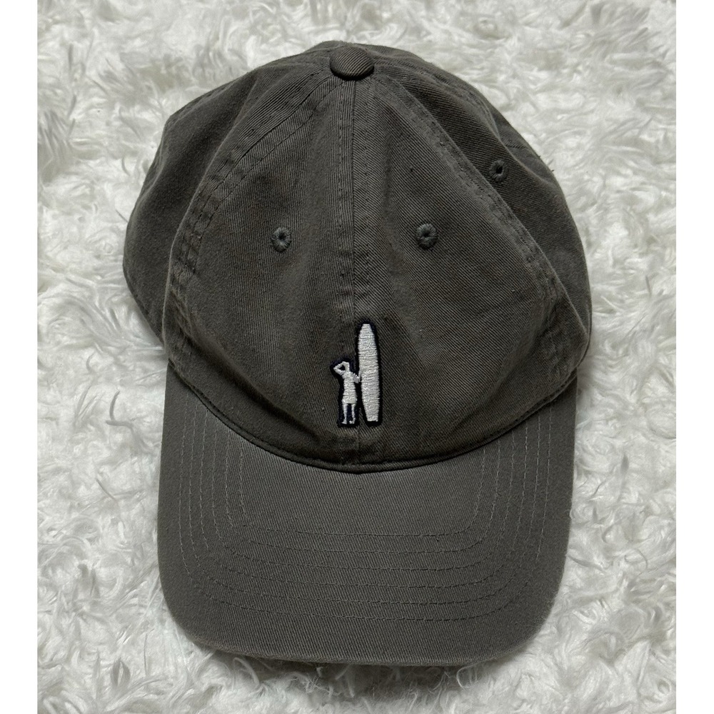 JOHNNIE-O Hat Gray Surfer Surfboard Logo Strapback Baseball Cap Beach Casual